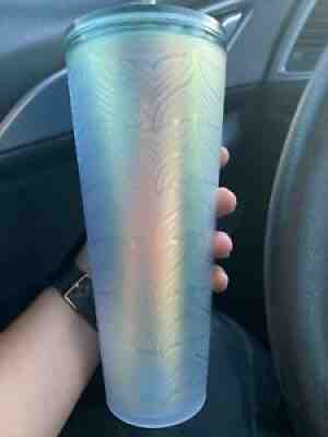 Starbucks 2021 50th Anniversary Frosted Mermaid Tail 24 oz Tumbler Cold Cup New - Sold on eBay Oct 07, 2021 for $18.00