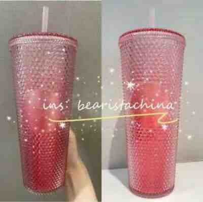Authentic 2021 Starbucks Peach Color Diamond Studded Tumbler CUP - Sold on eBay Aug 19, 2021 for $54.99