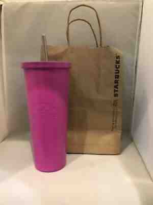 Starbucks MATTE MAGENTA Stainless Steel Venti Cold-Cup / NEW Rare (2015) - Sold on eBay Aug 08, 2021 for $229.95