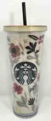 Starbucks 2014 Flower Pattern Floral Harvest Venti Cold Cup Tumbler 24 Oz Rare - Sold on eBay Oct 11, 2021 for $203.12