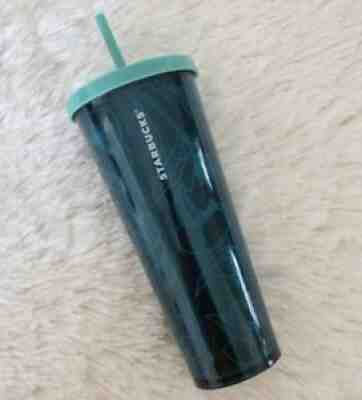 NEW Starbucks 2019 Teal Blue Green Floral Vine Venti 24 oz Tumbler Cup Rare - Sold on eBay Jul 17, 2021 for $200.00