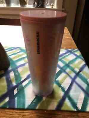 RARE & Collectible EUC Starbucks Iridescent Palm Leaf Pinecone PINK Tumbler 24oz - Sold on eBay Oct 05, 2021 for $195.00