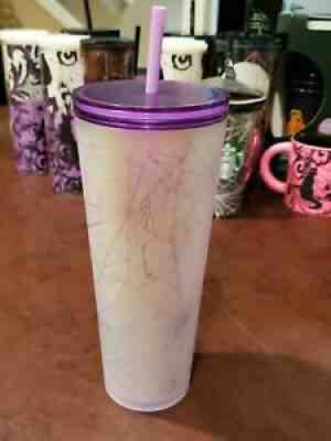 Starbucks 2021 Halloween Purple w/ Frosted Spider Webs 24oz Tumbler - Sold on eBay Oct 10, 2021 for $195.00
