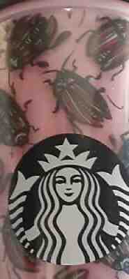 Starbucks Pink Beetle Bug Tumbler Rare HTF Venti 24oz Mermaid original straw lid