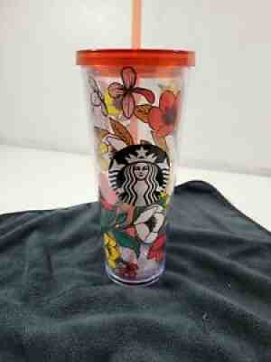 STARBUCKS 24oz Cold Drink Cup Tumbler Red Yellow POPPY FLOWERS 24 Oz. Acrylic - Sold on eBay Oct 13, 2021 for $189.99