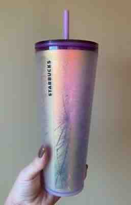 *LIMITED EDITION ??2021 Starbucks Halloween Purple/White Frosted 24oz. Tumbler - Sold on eBay Oct 15, 2021 for $182.50