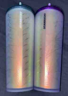 Starbucks 2021 Purple and Frosted Spiderweb Tumbler and Frosted Mermaid Tail - Sold on eBay Oct 20, 2021 for $182.50