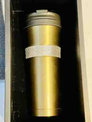 Starbucks Stainless Steel Tumbler Gold Swarovski 16oz 30 Anniversary Wooden Box - Sold on eBay Sep 26, 2021 for $181.00