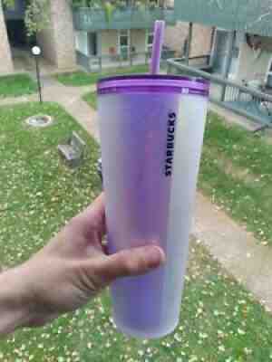 2021 Starbucks Halloween Purple Frosted Spider Web 24oz Tumbler w/Lid & Straw - Sold on eBay Oct 09, 2021 for $180.00