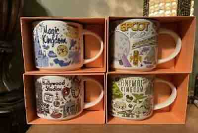 Starbucks Been There Mug Set 4 Disneyworld Magic Kingdom Epcot Hollywood Animal - Sold on eBay Sep 23, 2021 for $175.00