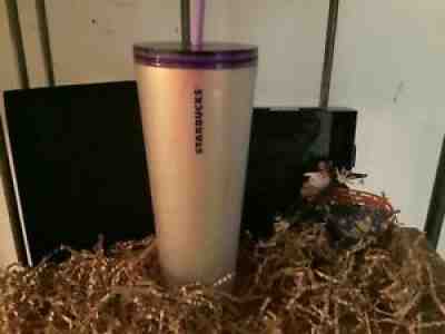 2021 STARBUCKS HALLOWEEN PURPLE WHITE FROSTED SPIDERWEB SPIDER WEB 24 OZ TUMBLER - Sold on eBay Oct 09, 2021 for $175.00