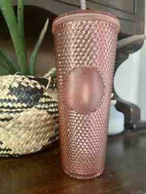 Starbucks 24 Oz. Rose Gold Studded Cold Cup Tumbler - Hologram Spike - Sold on eBay Oct 23, 2021 for $175.00