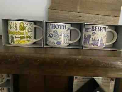 Star Wars Starbucks Hoth Bespin Dagobah Set of 3 mugs - Sold on eBay Oct 20, 2021 for $174.26
