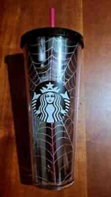 New Starbucks Glitter Spiderweb Tumbler Cup Limited Edition Halloween 2019 24 oz - Sold on eBay Oct 25, 2021 for $200.00