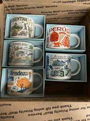 5 NEW Starbucks Argentina Mendoza Buenos Aires Lima Peru Cities Mugs Been There