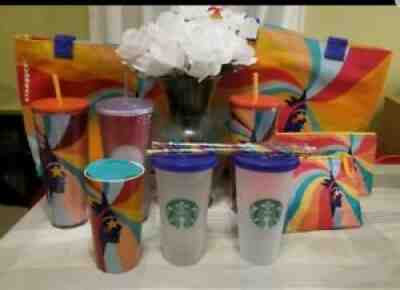 Starbucks Pride Lot Ceramic Tumbler Cold Cup Canvas Tote Pouch Rainbow - Sold on eBay Aug 02, 2021 for $160.00
