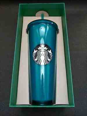 HTF Starbucks Jelly Blue Venti 24oz Tumbler Cold Cup Black & White Logo - Sold on eBay Oct 27, 2021 for $230.00