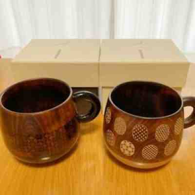 starbucks japan wood mug black urushi hida takayama limited jimoto 2 set - Sold on eBay Oct 25, 2021 for $213.72