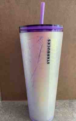 Starbucks Halloween 2021 Purple and Frosted White Spiderweb Tumbler 24oz - Sold on eBay Oct 27, 2021 for $190.00