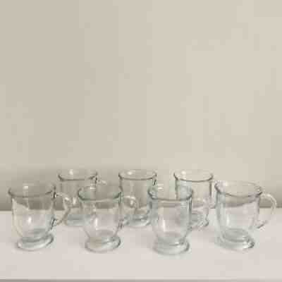 Set Of 7 Starbucks Clear Etched Logo Glass Footed Coffee Mug 16Oz Anchor Hocking - Sold on eBay Sep 30, 2021 for $159.99