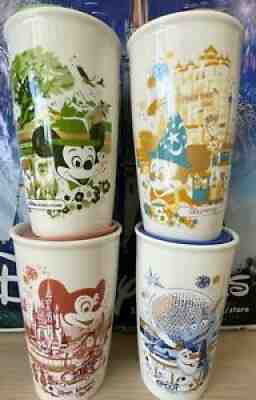 Starbucks Set of 4 Ceramic Tumblers WDW Disney 50th Anniversary Vault Collection - Sold on eBay Oct 22, 2021 for $159.00
