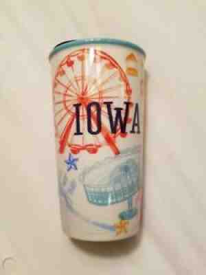 Very Rare! Starbucks IOWA STATE FAIR 12 oz Ceramic Travel Tumbler with spin lid - Sold on eBay Oct 06, 2021 for $152.51