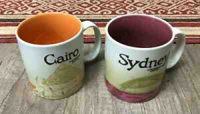 Starbucks Global Icon Mugs Sydney MIC & Cairo MIT Together 16 oz - Sold on eBay Sep 18, 2021 for $150.00