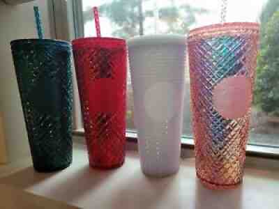 Starbucks New 2021 Winter Holiday Jeweled Tumbler Set of 4 Cold Cups 24oz. - Sold on eBay Nov 07, 2021 for $195.98