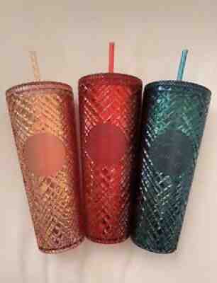 Starbucks Jeweled Diamond Tumbler Set (3 Venti Cups) - BNWT - Winter 2021 - Sold on eBay Nov 08, 2021 for $139.00