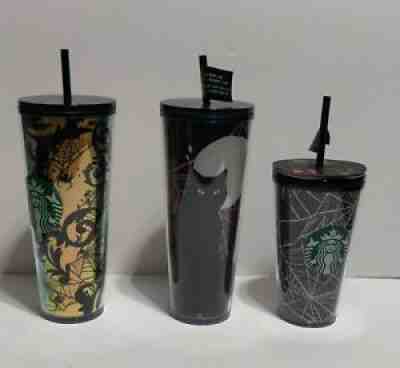 Starbucks Halloween 2021 Glow in the Dark Spider Webs Cat & Foil Tumblers 3 Cups - Sold on eBay Sep 24, 2021 for $135.99