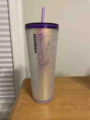 Starbucks 2021 Purple and Frosted White Spiderweb Halloween Tumbler 24oz - Sold on eBay Sep 21, 2021 for $135.00