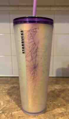 Starbucks 2021 Purple and Frosted Spiderweb Halloween Tumbler 24oz NEW - Sold on eBay Sep 17, 2021 for $130.00