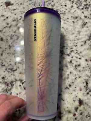 Starbucks Halloween 2021 Purple and Frosted White Spiderweb Tumbler 24oz - Sold on eBay Sep 21, 2021 for $129.99