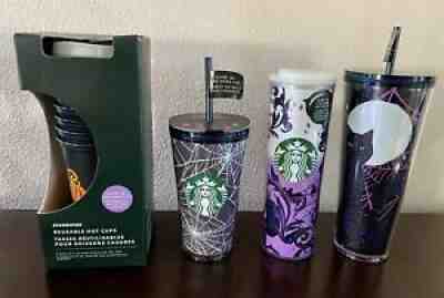 Starbucks Halloween Glow In The Dark Lot Cat Spider Tumbler Reusable Hot Cups - Sold on eBay Sep 25, 2021 for $129.99