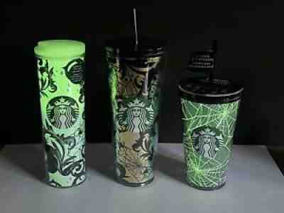 2021 STARBUCKS HALLOWEEN 3 CUP BUNDLE! Glow In The Dark Spiderweb and Gold Foil - Sold on eBay Sep 28, 2021 for $129.99