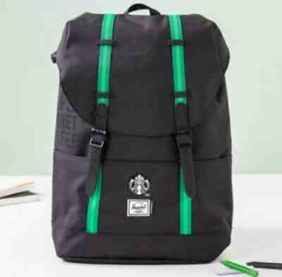 Starbucks Korea 2021 / 21 Herschel green backpack 36 x 52cm - Sold on eBay Oct 02, 2021 for $125.99