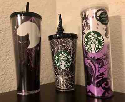 â??2021 STARBUCKS HALLOWEEN 3 CUP BUNDLE! Glow In The Dark Spiderweb Tumbler - Sold on eBay Oct 23, 2021 for $122.29