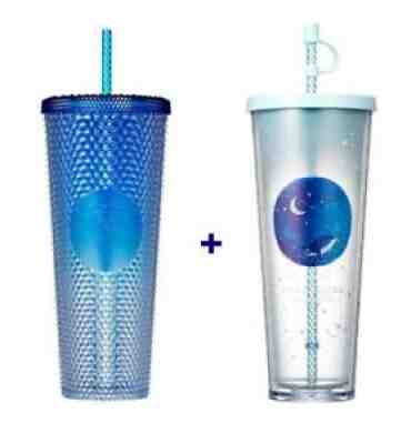 2021 Starbucks Korea Summer Blue Bling Stud + Milky Way Cold cup Set 710ml 24oz - Sold on eBay Aug 13, 2021 for $120.00