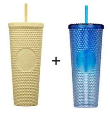 2021 Starbucks Korea Summer Joy butter Stud + Blue Bling Stud Set 710ml 24oz - Sold on eBay Sep 11, 2021 for $120.00