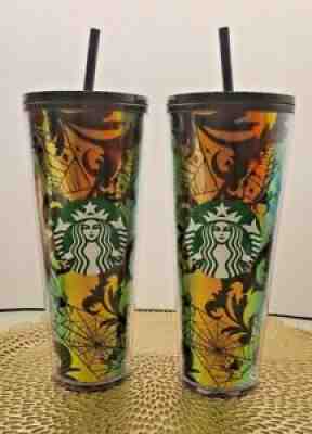 NEW Starbucks Halloween 2021 Limited Edition Spider Web Foil 24Oz Venti Tumbler - Sold on eBay Oct 03, 2021 for $120.00