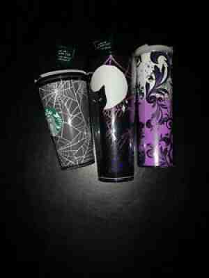 2021 STARBUCKS HALLOWEEN 3 CUP BUNDLE Glow In Dark Spiderweb Black Cat Gold Foil - Sold on eBay Oct 24, 2021 for $120.00