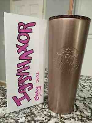 Starbucks Holiday 2018 Sparkling Rose Gold Stainless Steel Cold cup tumbler  24oz