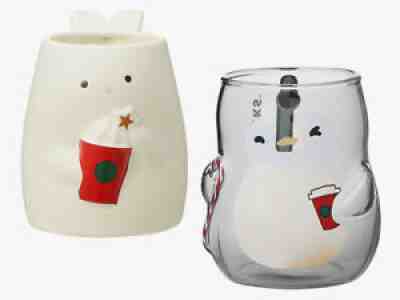 STARBUCKS JAPAN Holiday 2021 Glass Mug Penguins Rabbit tumbler Cup Set of 2 pair - Sold on eBay Nov 06, 2021 for $113.99