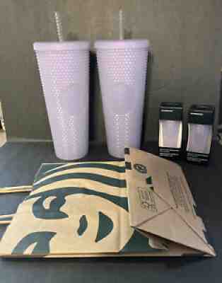 2 Starbucks Holiday 2021 Icy Lilac Venti & 2 Ornament Tumbler Cup Xmas  - Sold on eBay Nov 07, 2021 for $110.00