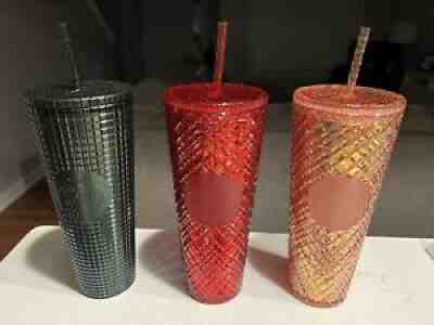 Starbucks 2021 Winter Holiday Jeweled Tumbler Cold Cup 24oz Set Of 3 Venti - Sold on eBay Nov 04, 2021 for $109.95