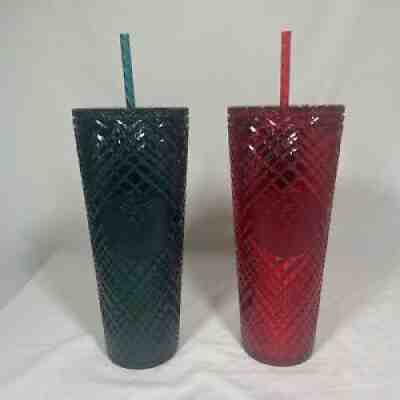 Lot of 2 Starbucks Holiday 2021 Tumblers Green Red Studded BRAND NEW - Sold on eBay Nov 04, 2021 for $84.99