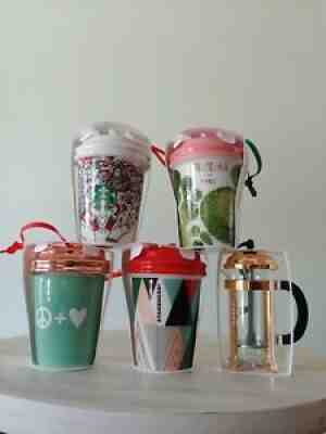 Starbucks Cup Christmas 2017 Holiday Ornaments New Lot Of 5 - Sold on eBay Oct 15, 2021 for $80.00