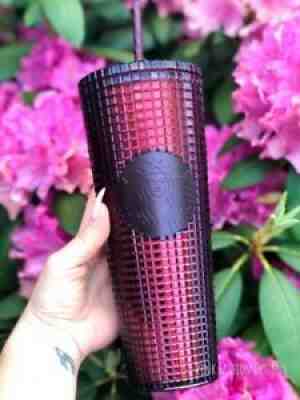 New Starbucks 2020 Holiday - Studded Grid Cold Cup Tumbler - Venti - Berry Plum - Sold on eBay Oct 17, 2021 for $75.00