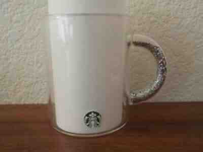 Starbucks 2019 Silver Glitter Sparkle Handle Glass, Holiday Mug / Cup - Sold on eBay Oct 06, 2021 for $74.00
