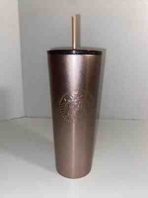 Starbucks Holiday 2018 Rose Gold Steel Cold Cup Venti Tumbler 24oz Mint - Sold on eBay Oct 27, 2021 for $71.99